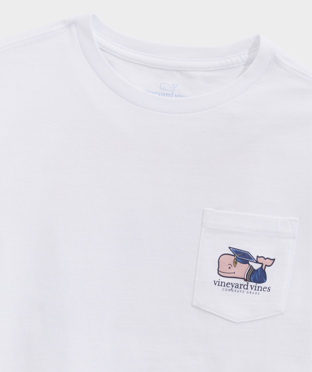 Tees Vineyard Vines Graduation Whale Corta-Sleeve Pocket Tee Blancos | 173825IOU