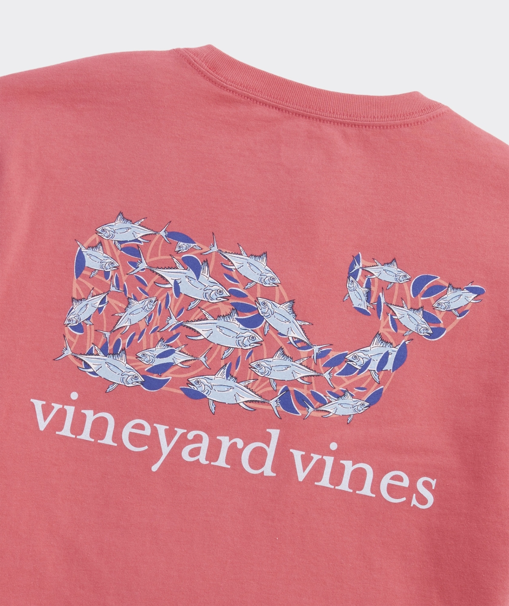 Tees Vineyard Vines Harbour Fish Whale Corta-Sleeve Pocket Tee Rojos | 642153GPV