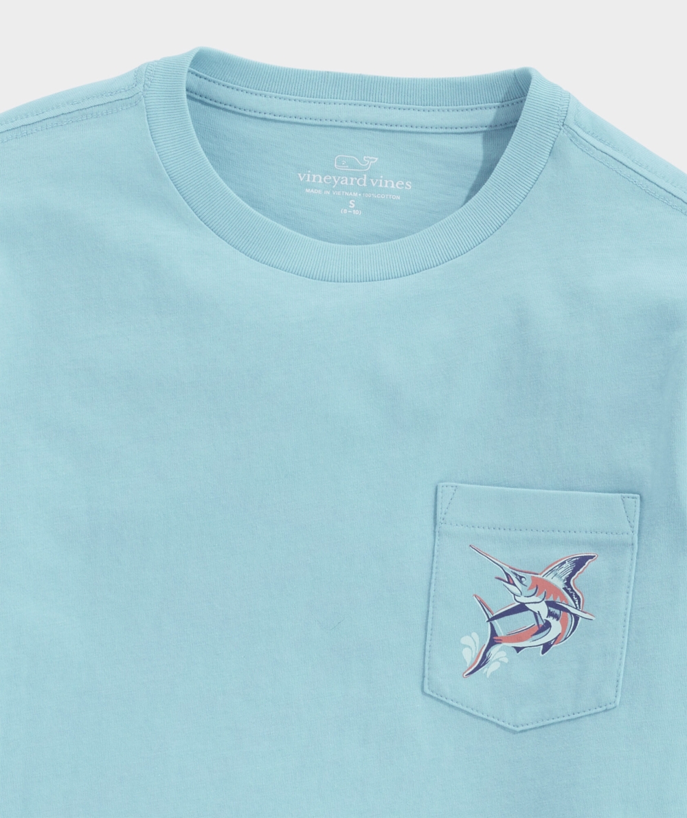 Tees Vineyard Vines Jumping Marlin Long-Sleeve Pocket Tee Sea Grove | 803952VWJ