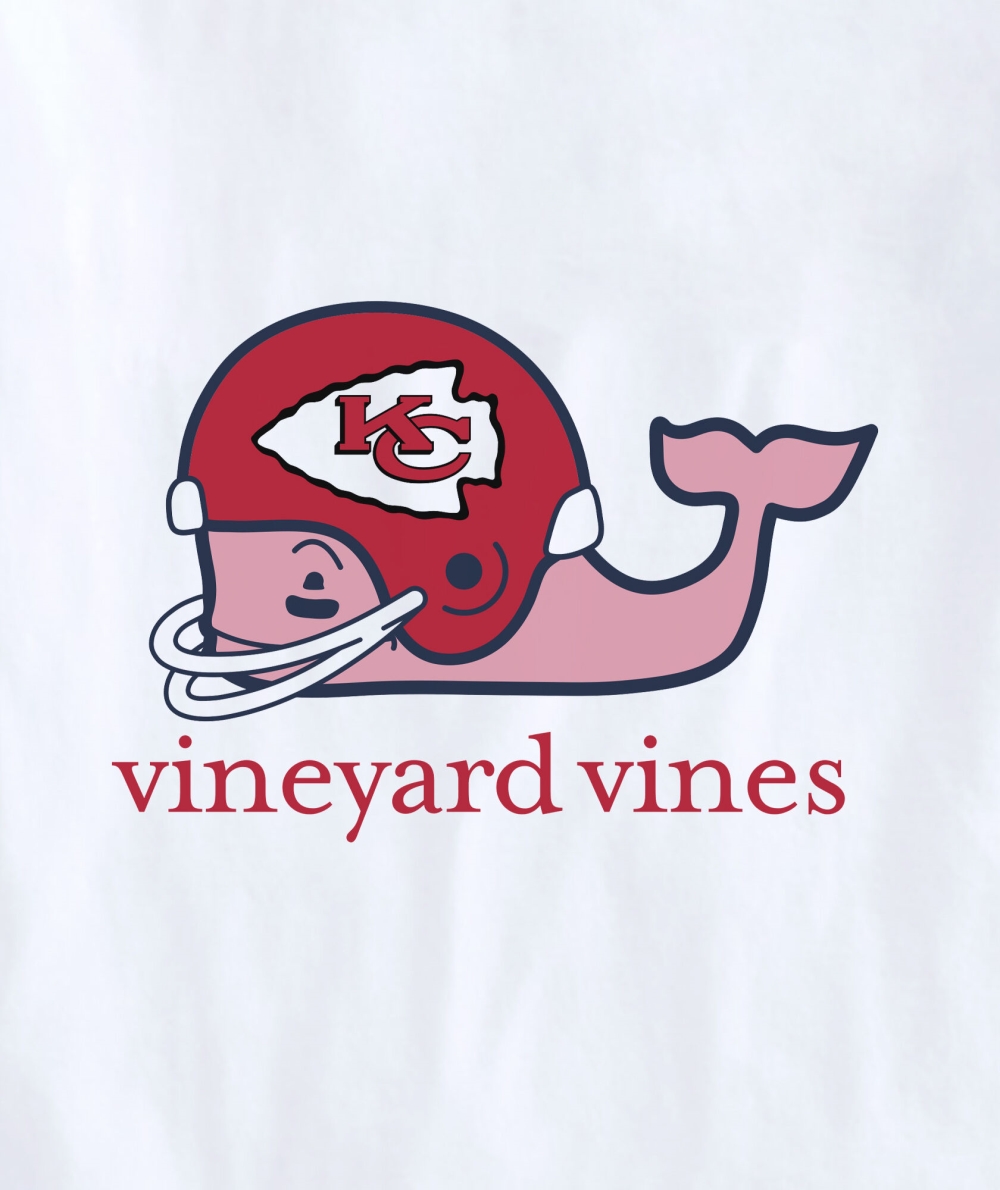 Tees Vineyard Vines Kansas City Chiefs Helmet Whale Corta-Sleeve Pocket Tee Blancos | 769213YHB