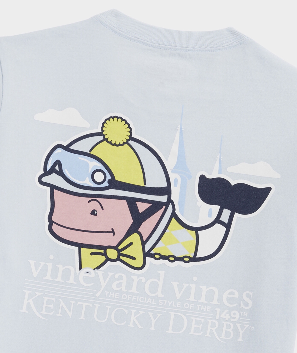 Tees Vineyard Vines Kentucky Derby Jockey Whale Corta-Sleeve Pocket Tee Ice Water | 870139BNU