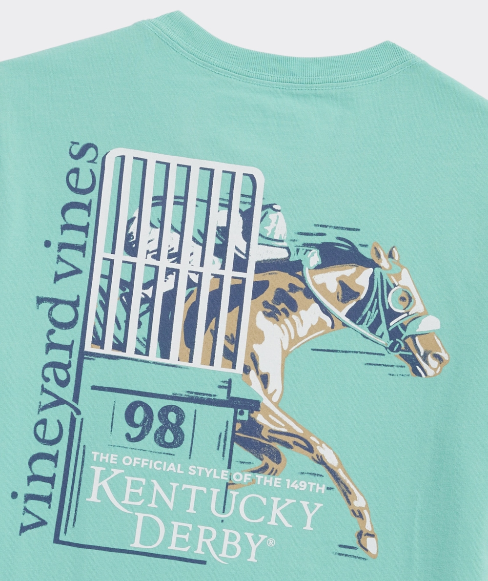 Tees Vineyard Vines Kentucky Derby Out Of The Gate Corta-Sleeve Pocket Tee Verdes | 769204SPW