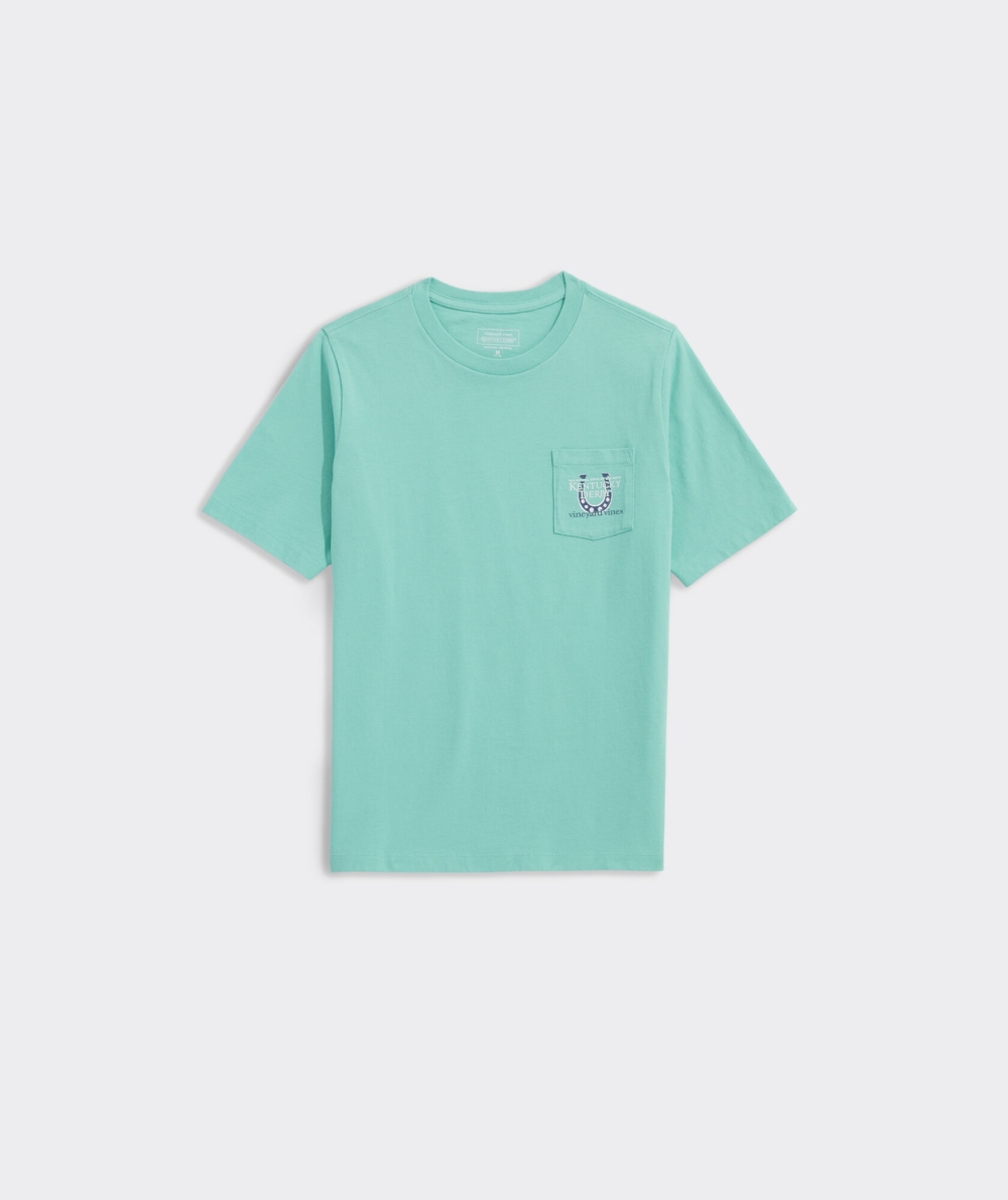 Tees Vineyard Vines Kentucky Derby Out Of The Gate Corta-Sleeve Pocket Tee Verdes | 769204SPW