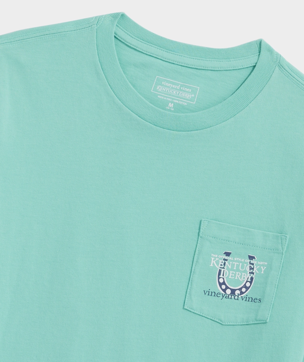 Tees Vineyard Vines Kentucky Derby Out Of The Gate Corta-Sleeve Pocket Tee Verdes | 769204SPW