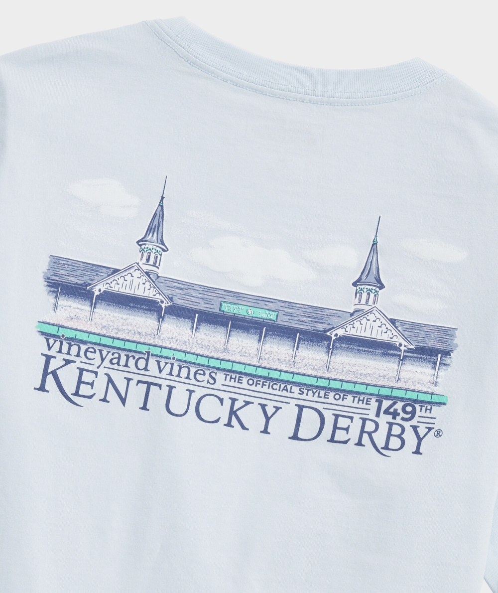 Tees Vineyard Vines Kentucky Derby Painted Spires Corta-Sleeve Tee Ice Water | 539412MKS