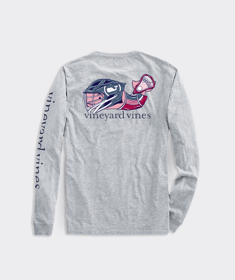 Tees Vineyard Vines LAX Whale Long-Sleeve Pocket Tee Grises | 436528MTV