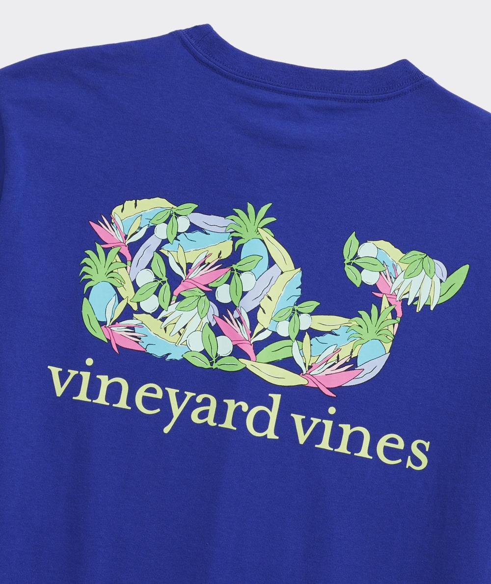 Tees Vineyard Vines La Palmeraie Whale Corta-Sleeve Pocket Tee Azules | 498510ZMW