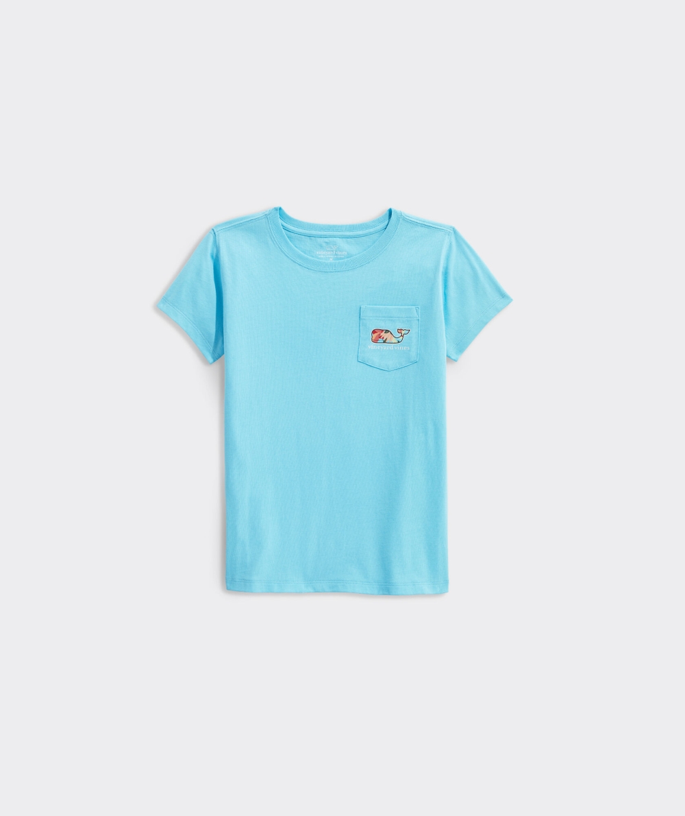 Tees Vineyard Vines La Palmeraie Whale Corta-Sleeve Pocket Tee Turqs | 538627GJO