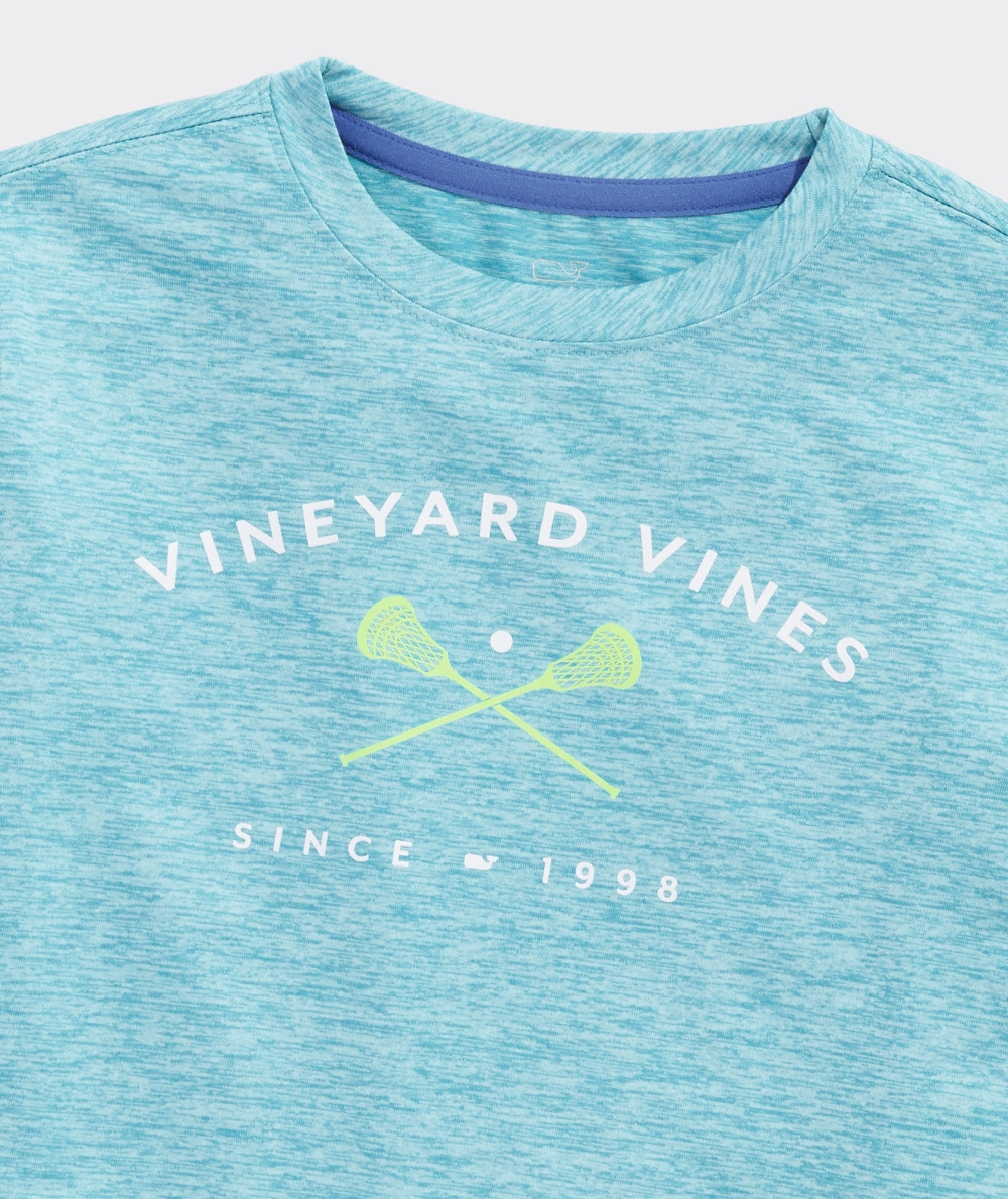 Tees Vineyard Vines Lacrosse Sticks Corta-Sleeve Harbor Performance Tee Azules | 860721QVU