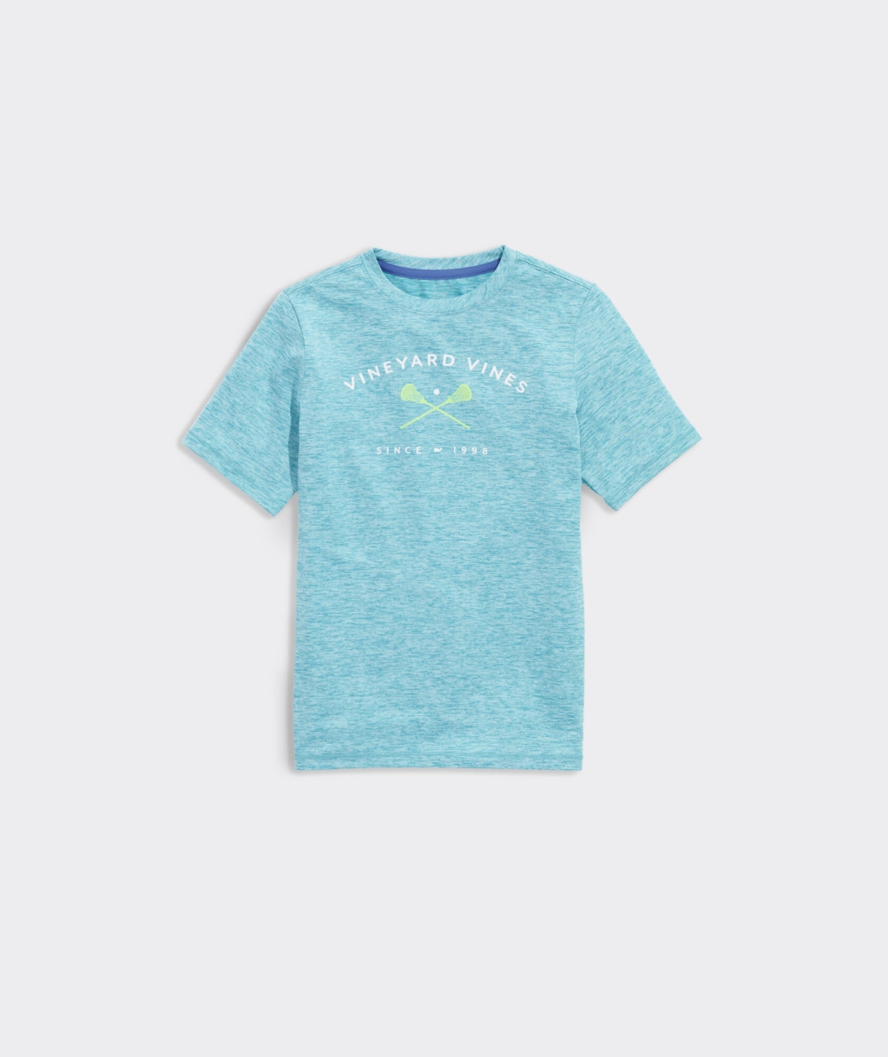 Tees Vineyard Vines Lacrosse Sticks Corta-Sleeve Harbor Performance Tee Azules | 860721QVU