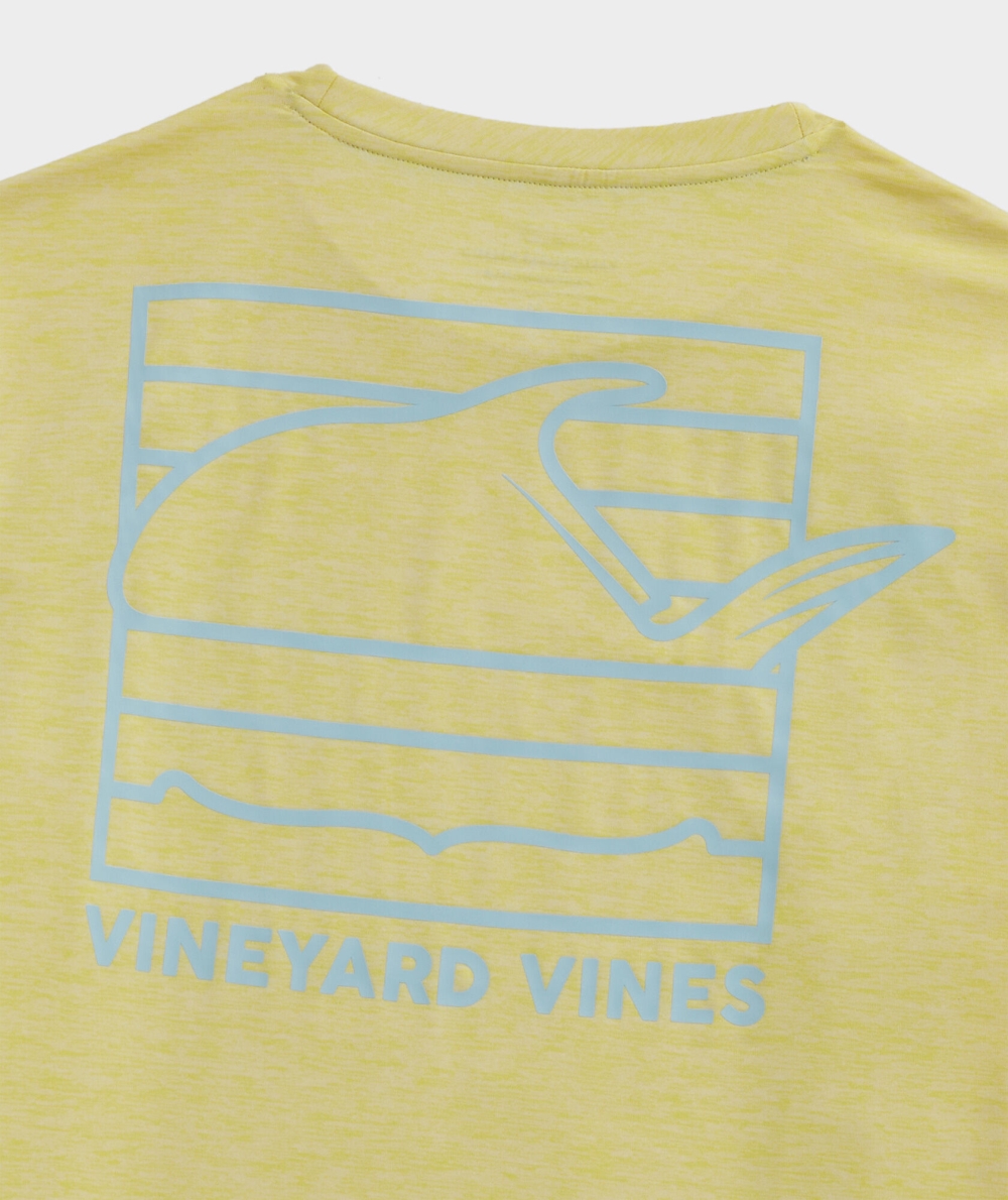 Tees Vineyard Vines Permit Tail Box Long-Sleeve Harbor Performance Tee Sunny | 240179JMX