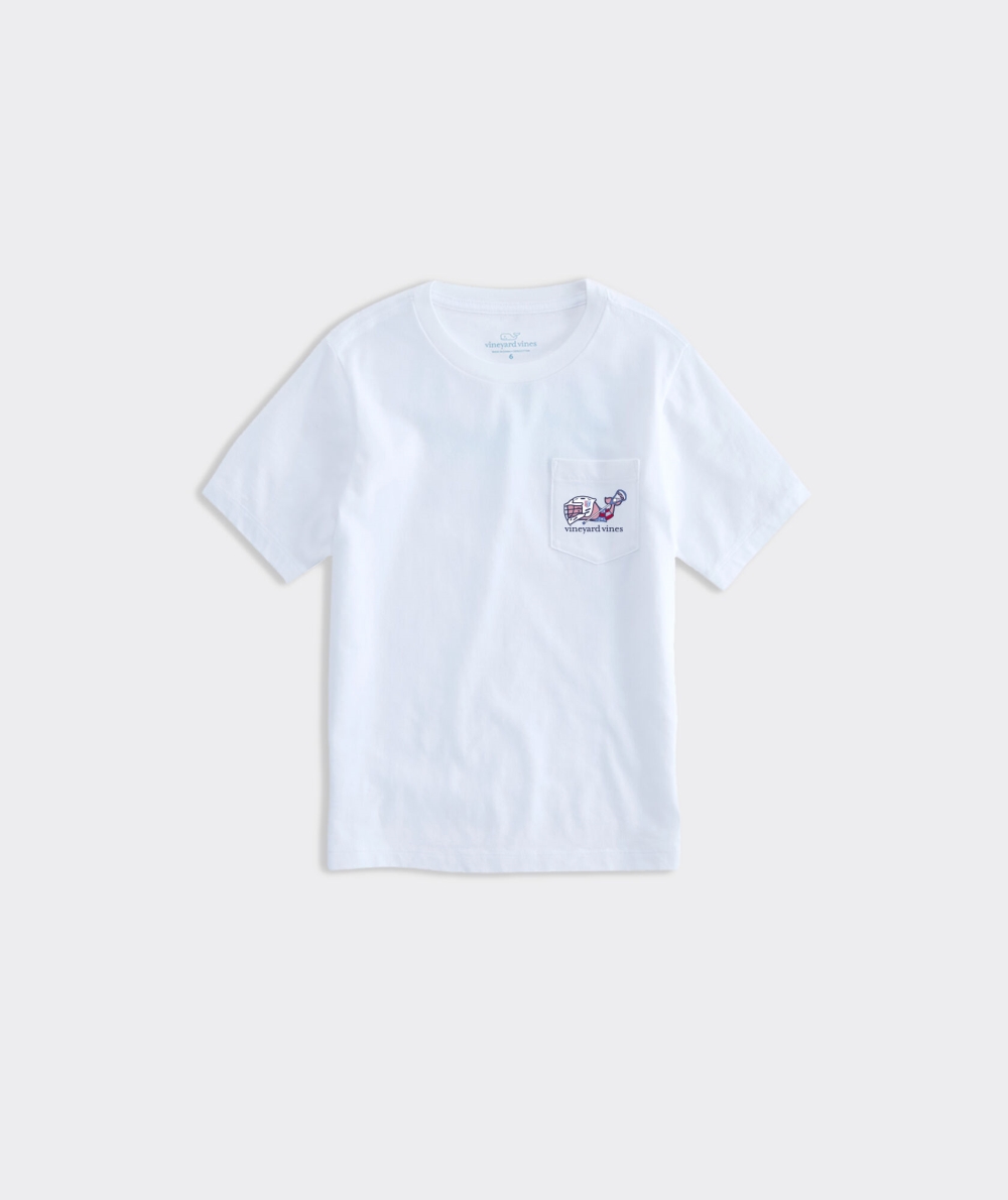 Tees Vineyard Vines Premier Lacrosse League Americana Whale Corta-Sleeve Tee Blancos | 615039ITS