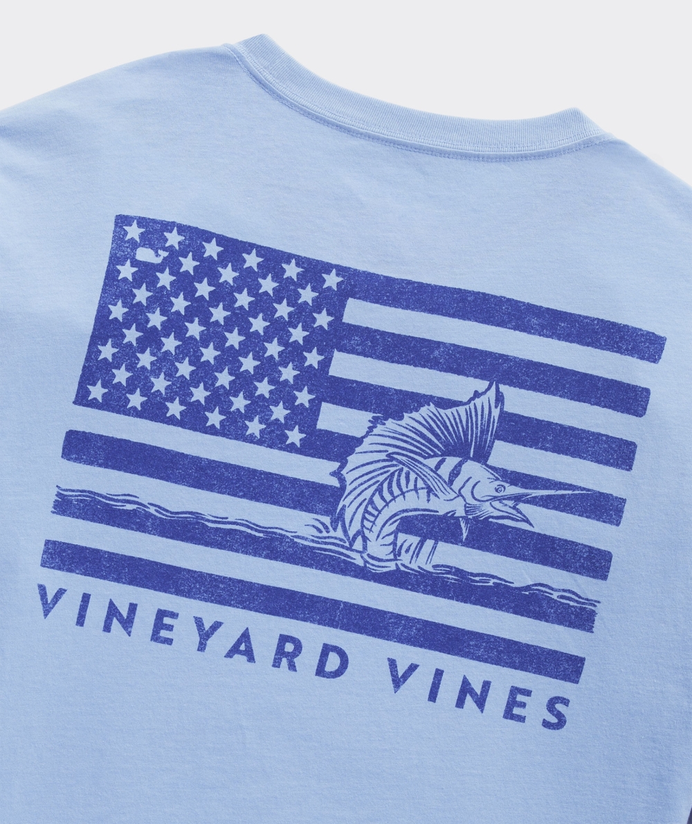 Tees Vineyard Vines Sailfish Flag Long-Sleeve Tee Azules | 310728YJN