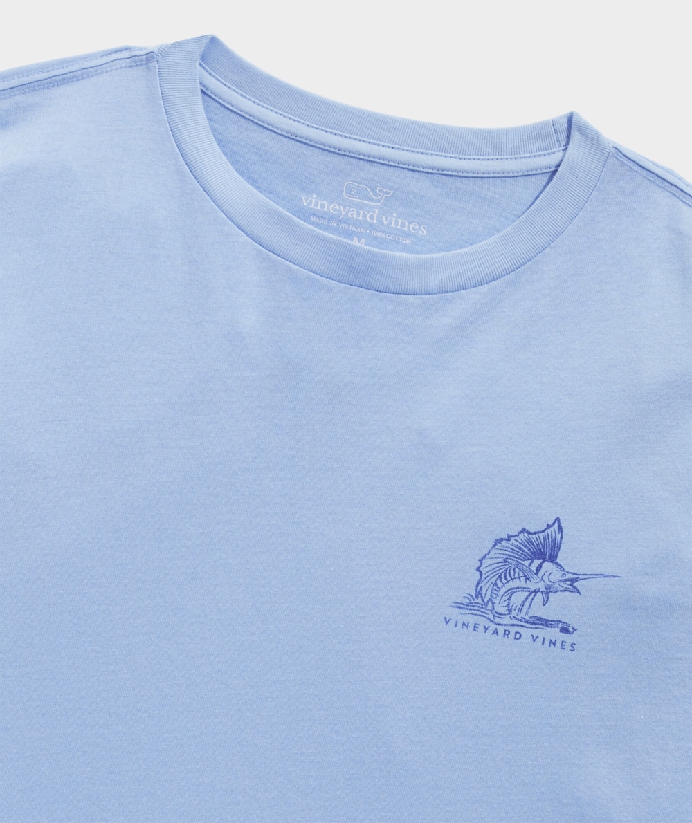 Tees Vineyard Vines Sailfish Flag Long-Sleeve Tee Azules | 310728YJN