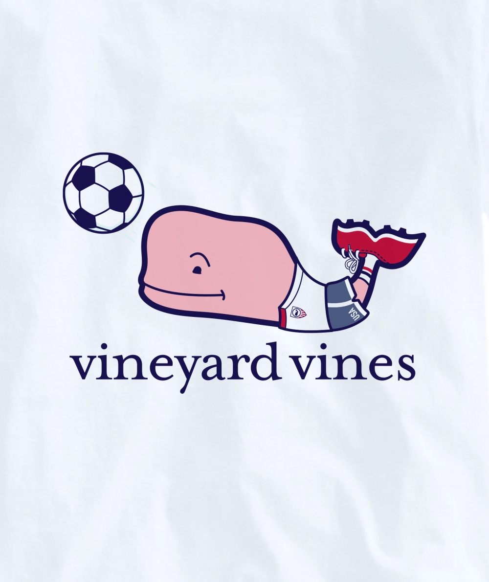 Tees Vineyard Vines Soccer Whale Long-Sleeve Pocket Tee Blancos | 045631MFQ