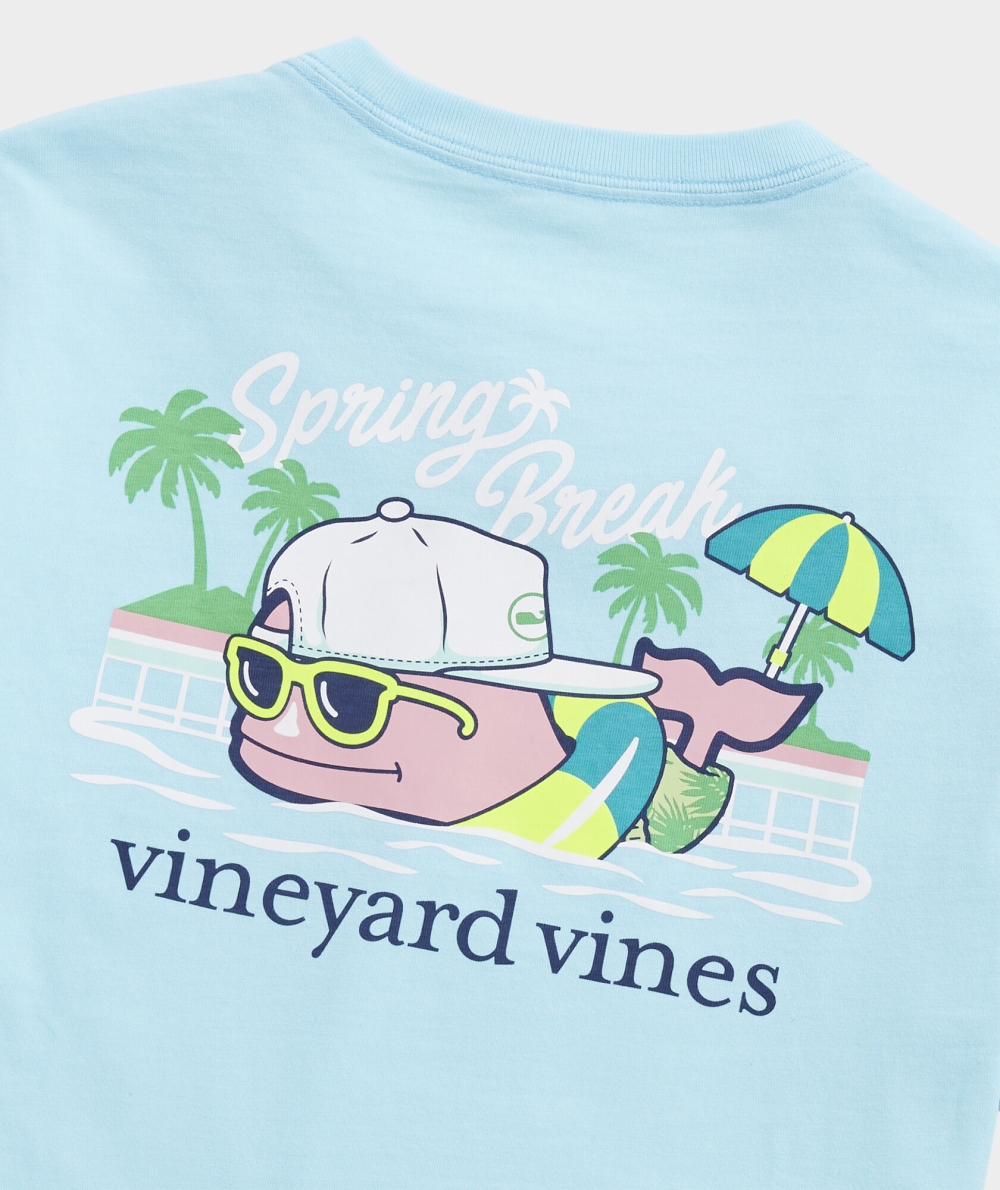 Tees Vineyard Vines Spring Break Whale Corta-Sleeve Pocket Tee Sea Splash | 136058WUQ