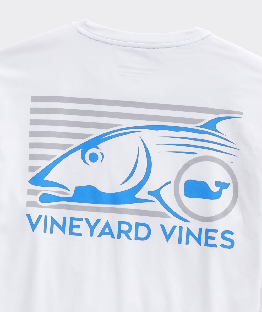 Tops Vineyard Vines Bonefish Catch Long-Sleeve Harbor Performance Tee Blancos | 027356EIC