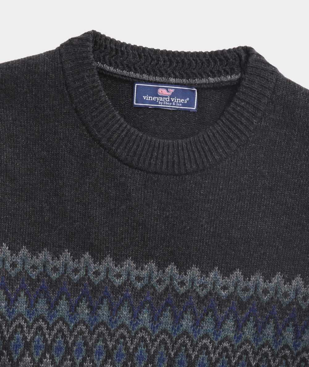 Tops Vineyard Vines Fair Isle Crewneck Sueter Grises | 951642BNO