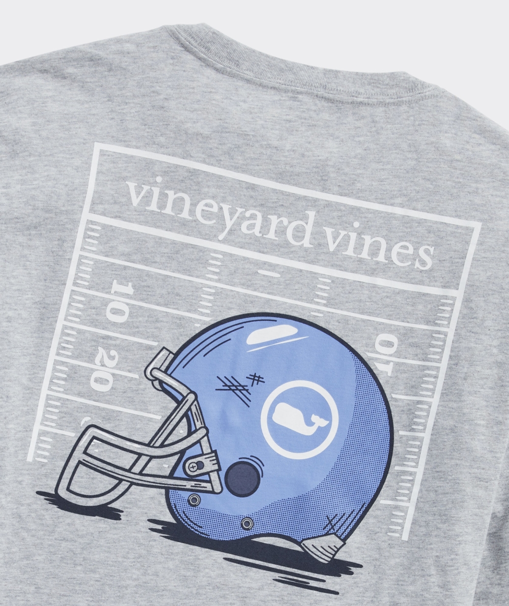 Tops Vineyard Vines Football Helmet Long-Sleeve Pocket Tee Grises | 135879GLE