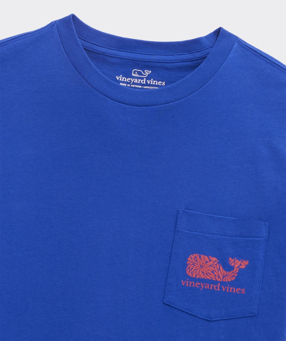 Tops Vineyard Vines In Full Bloom Whale Corta-Sleeve Pocket Tee Azules | 867104CGF