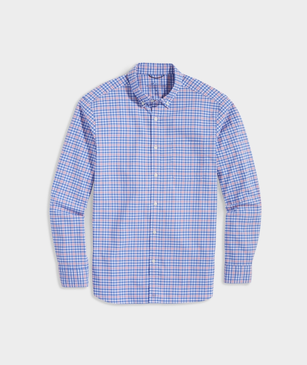 Tops Vineyard Vines On-The-Go brrrº Plaid Shirt Rosas | 680295IMG