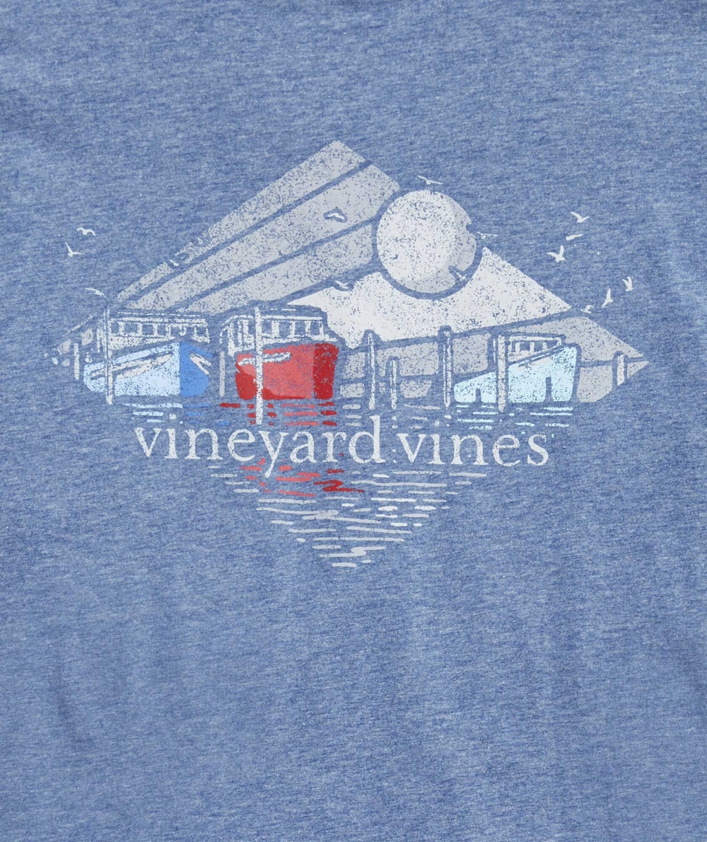 Tops Vineyard Vines Shipyard Corta-Sleeve Dunes Tee Azules | 372681VDR