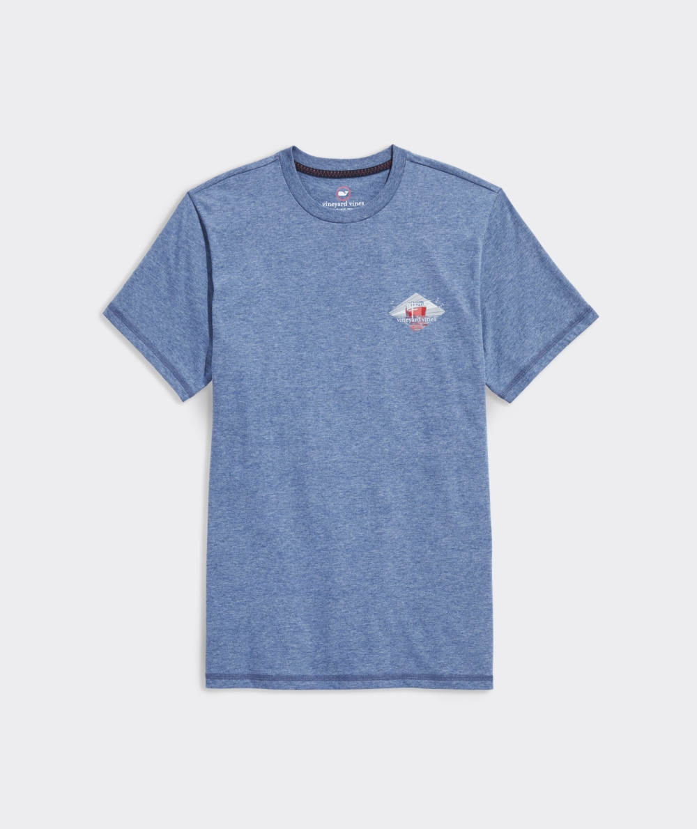 Tops Vineyard Vines Shipyard Corta-Sleeve Dunes Tee Azules | 372681VDR