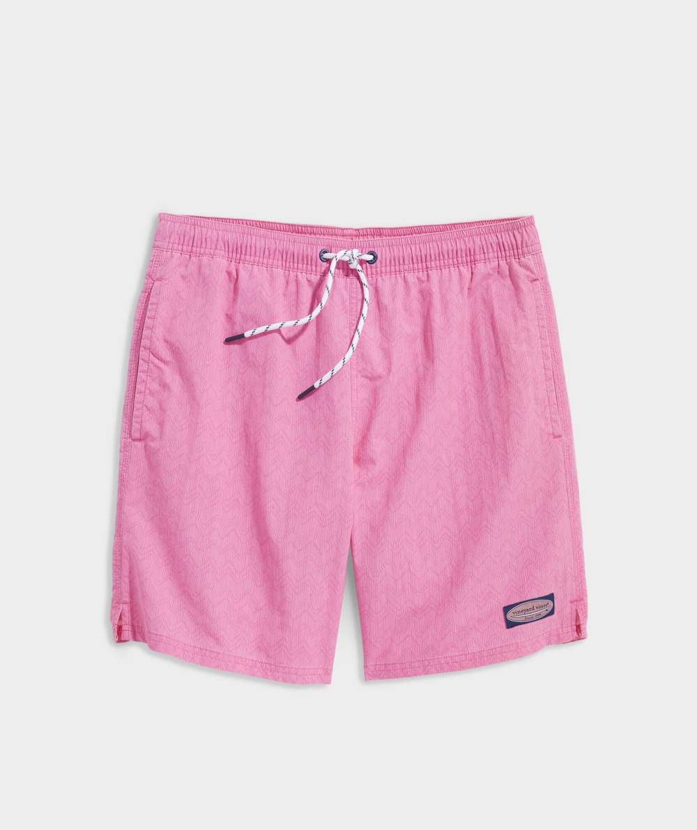 Trajes De Baño Vineyard Vines 7 Inch Island Trunks Island Chevron Chappy - Paradise Punch | 564902KCG