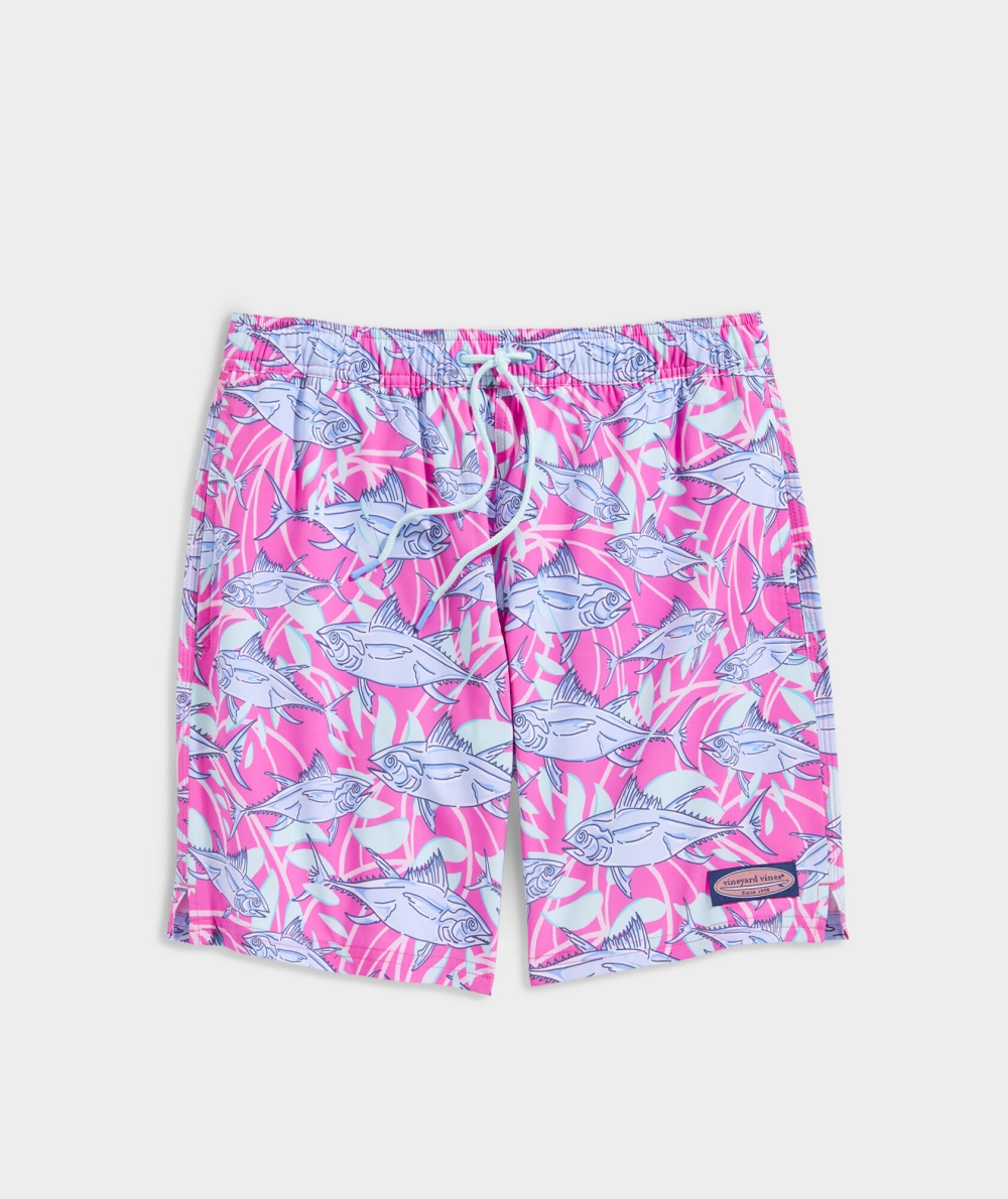 Trajes De Baño Vineyard Vines 7 Inch Printed Chappy Trunks Chappy Harbour Fish - Paradise Punch | 154309FDU