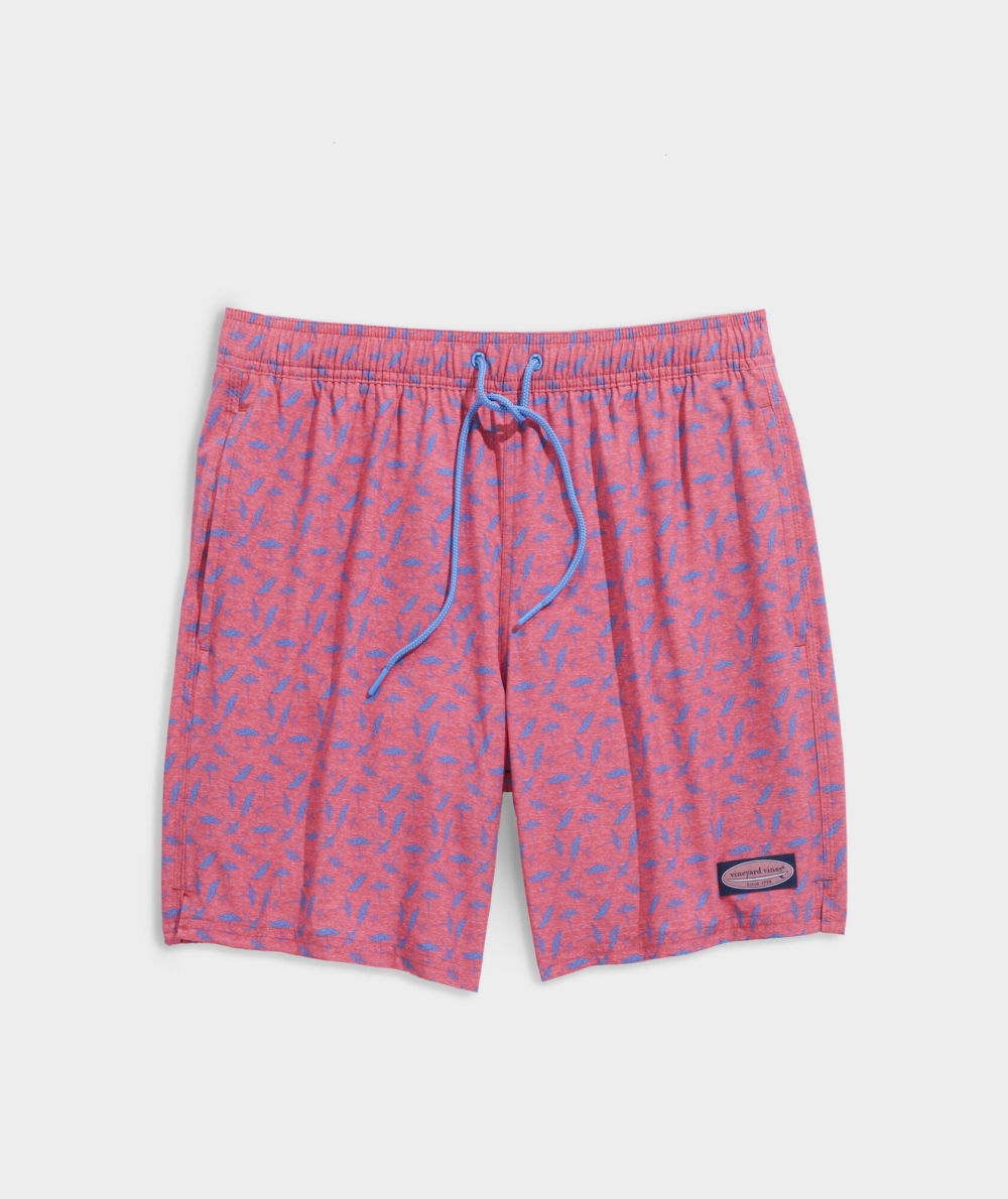 Trajes De Baño Vineyard Vines 7 Inch Printed Chappy Trunks Rojos | 845216EXU