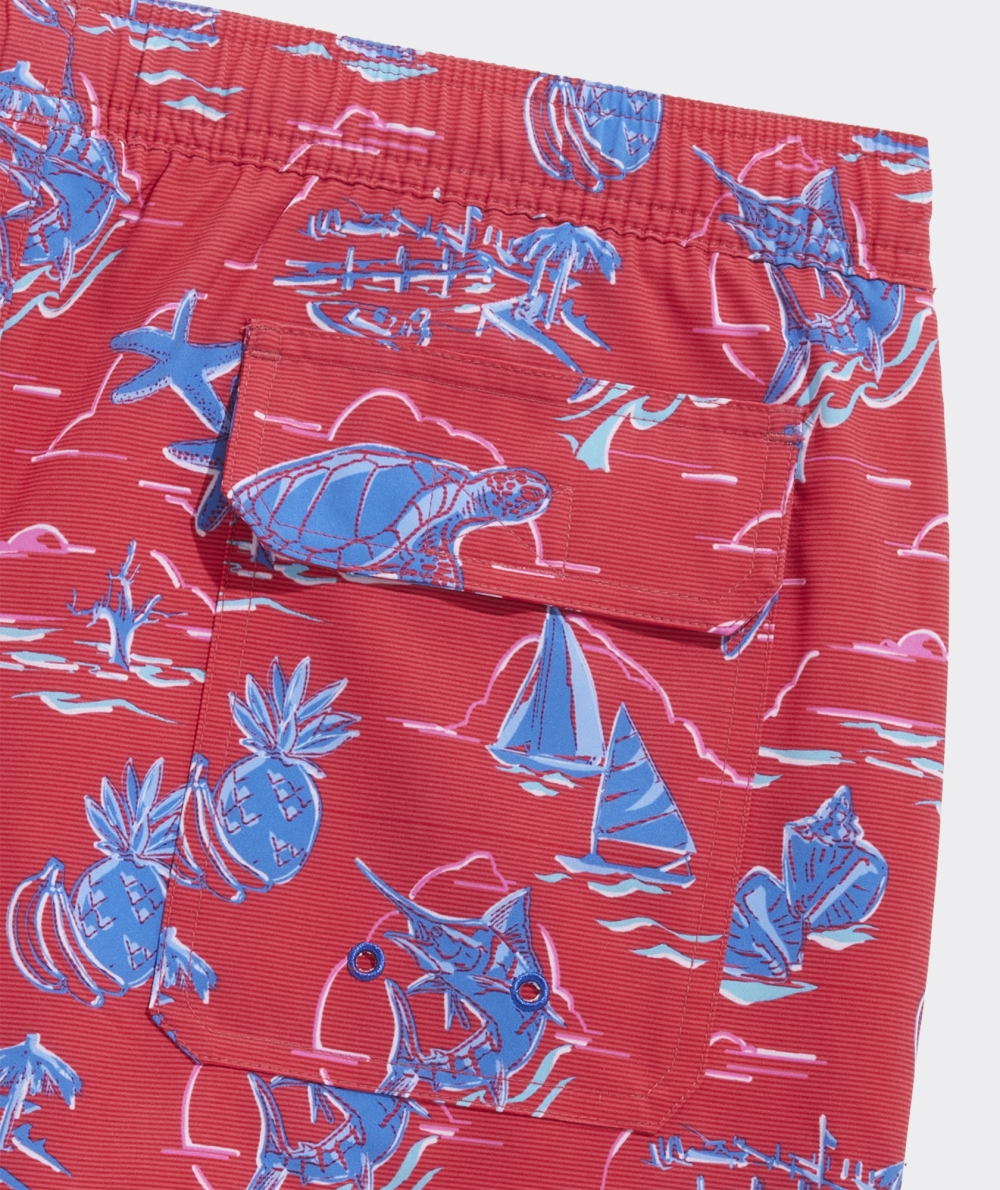 Trajes De Baño Vineyard Vines 7 Inch Printed Chappy Trunks Rojos | 908263SYI