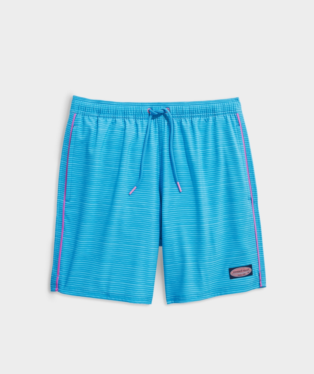 Trajes De Baño Vineyard Vines 7 Inch Printed Chappy Trunks Azules | 978561CXD