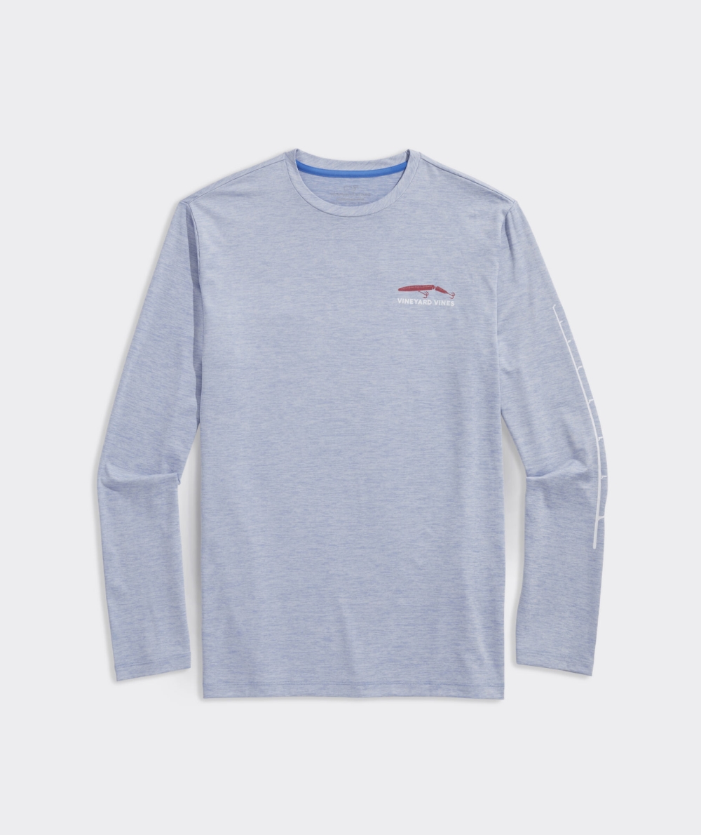 Trajes De Baño Vineyard Vines Americana Lures Long-Sleeve Harbor Performance Tee Blancos | 956207LNU