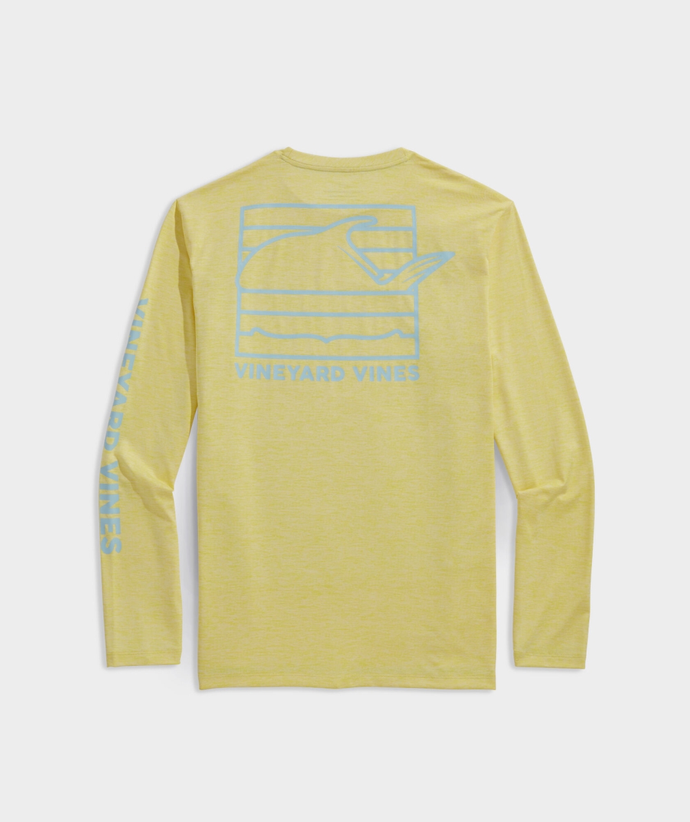 Trajes De Baño Vineyard Vines Permit Tail Box Long-Sleeve Harbor Performance Tee Sunny | 280159KRF