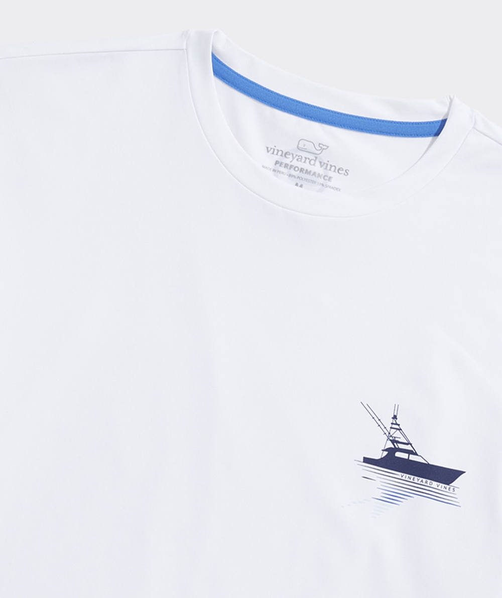 Trajes De Baño Vineyard Vines Sportfisher Corta-Sleeve Harbor Performance Tee Blancos | 913675VPZ