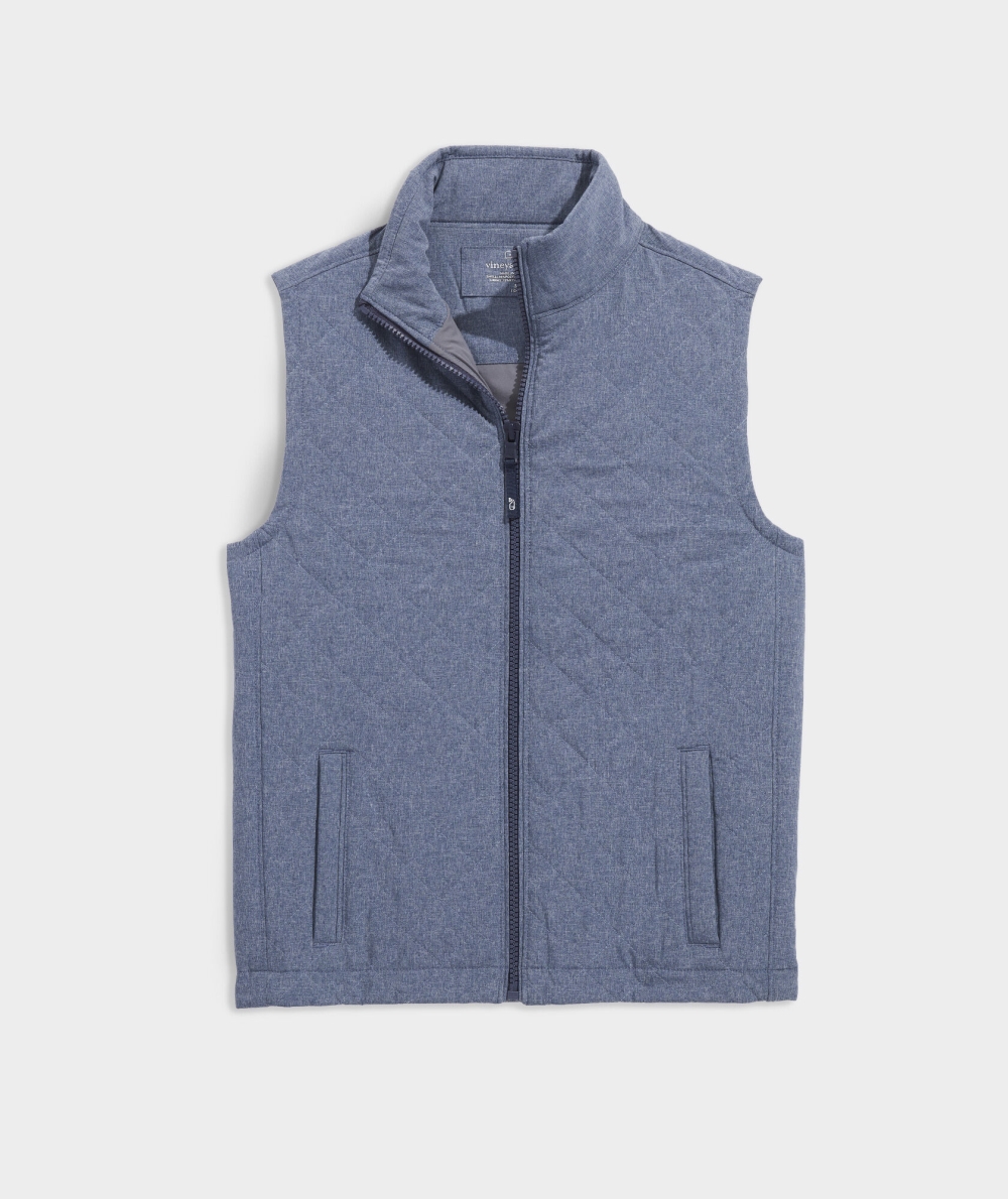 Vests Vineyard Vines Boys Stretch Dorset Acolchado Vest Azules | 754680ADT