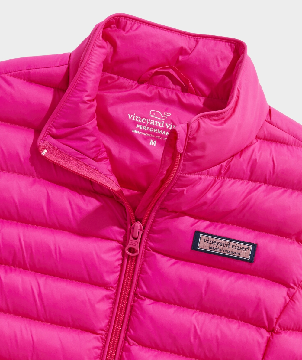 Vests Vineyard Vines Channeled Puffer Vest Rosas | 025367VHK