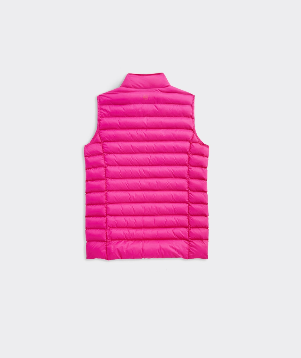 Vests Vineyard Vines Channeled Puffer Vest Rosas | 025367VHK