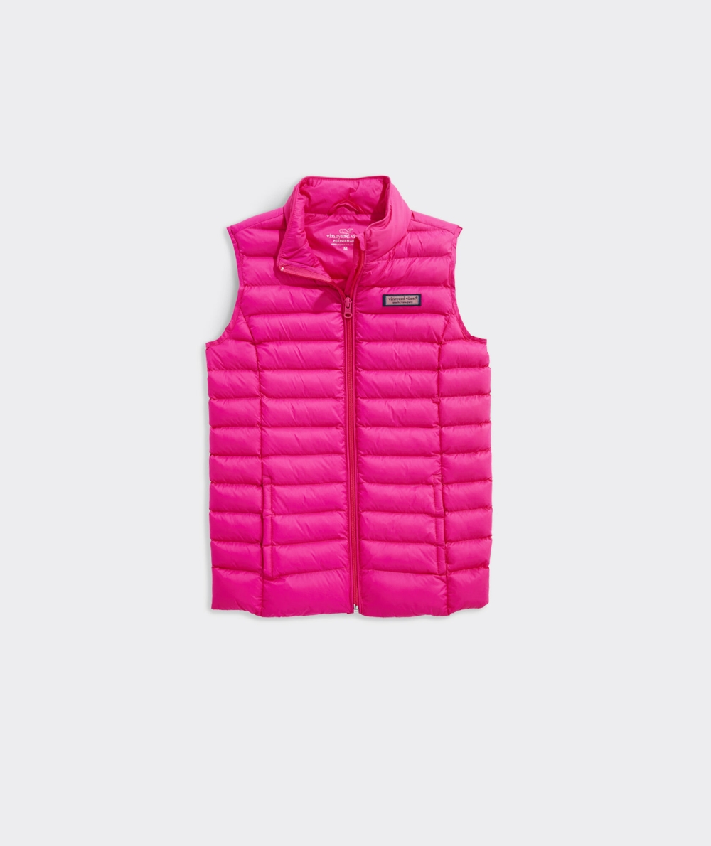 Vests Vineyard Vines Channeled Puffer Vest Rosas | 025367VHK