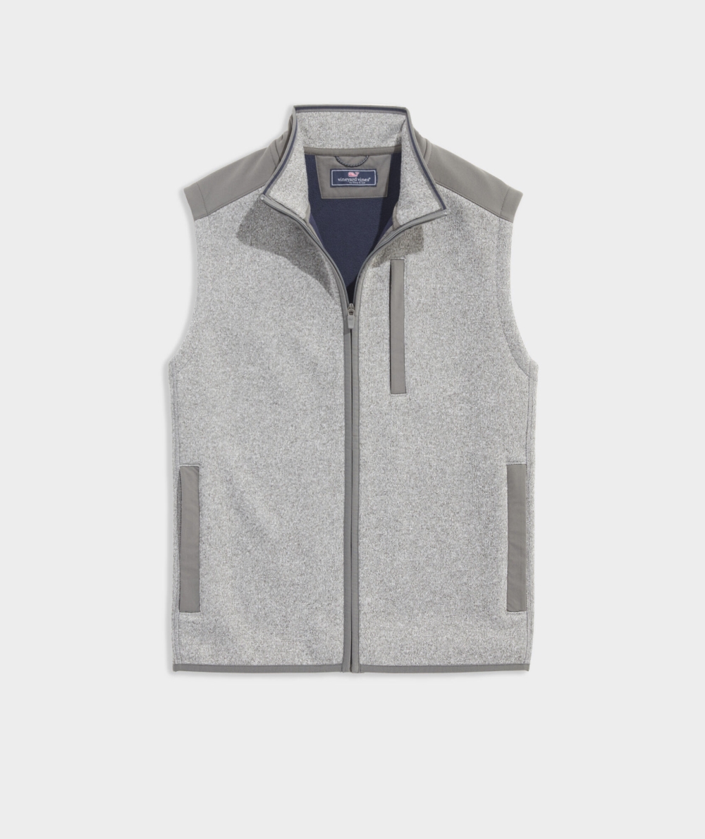 Vests Vineyard Vines Mountain Sueter Fleece Vest Grises | 325896ZSC