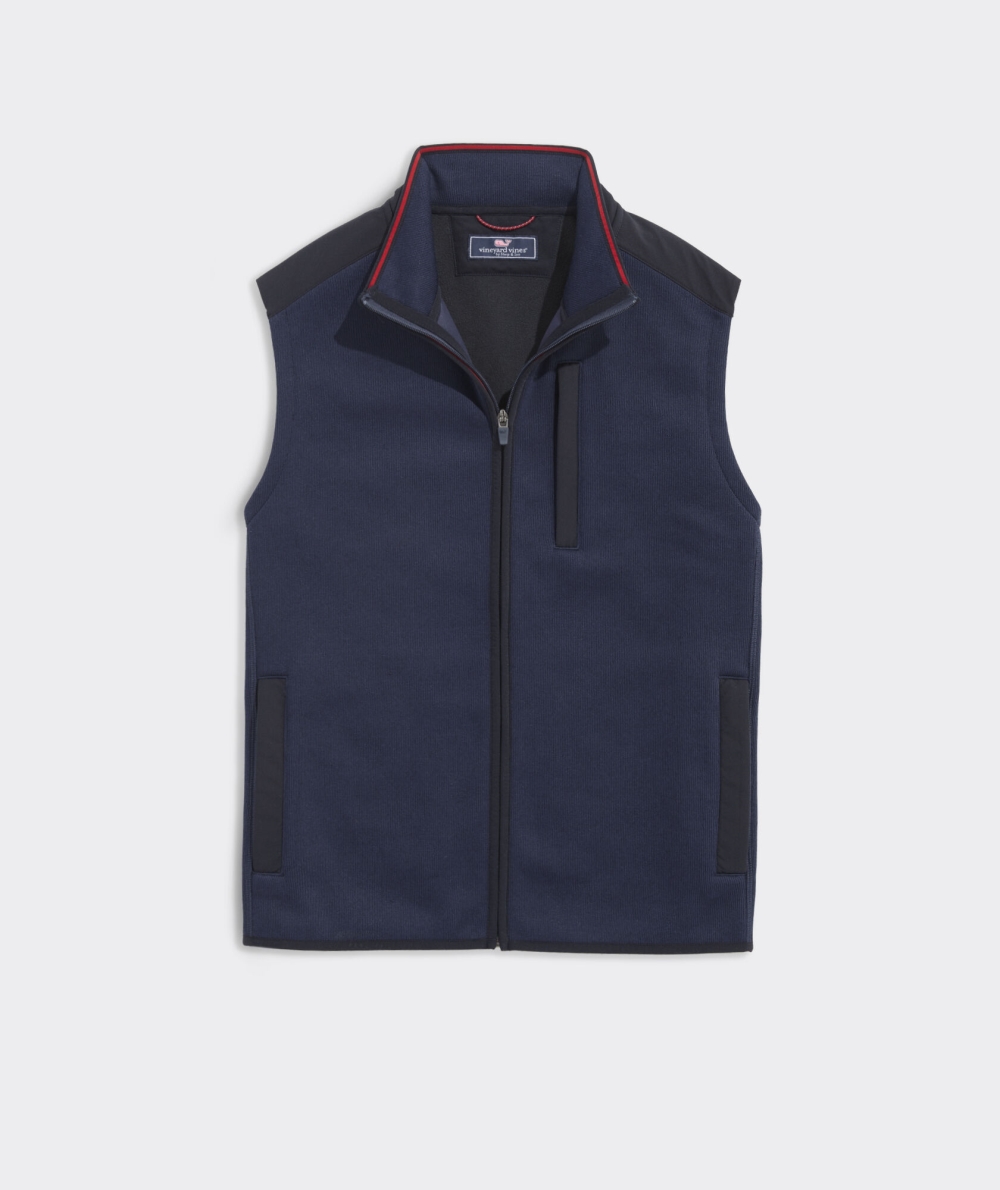 Vests Vineyard Vines Mountain Sueter Fleece Vest Azul Marino | 836024GVU