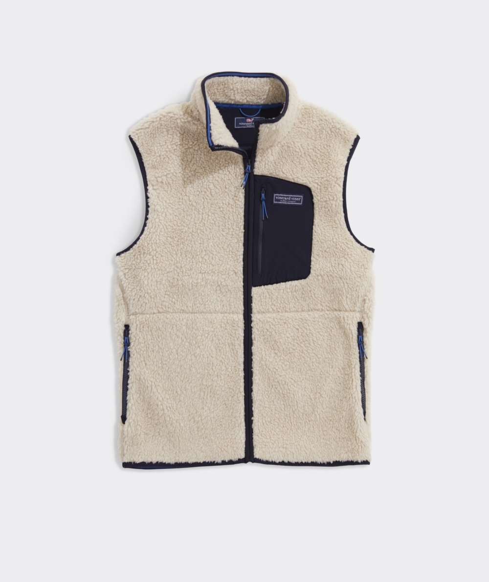 Vests Vineyard Vines Stillwater Sherpa Fleece Vest Grises | 769805AHY