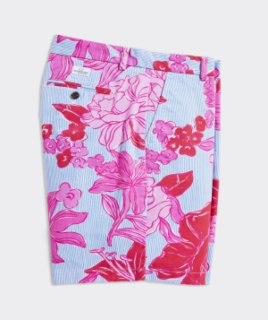 Bermudas Vineyard Vines Kentucky Derby 9 Inch Printed Stretch Breaker Shorts Roses and Posies - Paradise Punch | 087643AIO