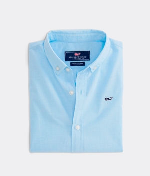 Camisas Vineyard Vines Algodon Solid Shirt Turquesa | 547631DWP