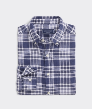 Camisas Vineyard Vines Island Twill Plaid Shirt Ocean Splash | 728931UKX