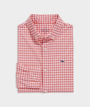 Camisas Vineyard Vines On-The-Go Gingham Shirt Arawak Gingham - Mai Tai | 627830ZID