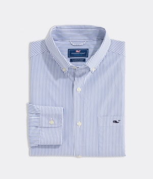 Camisas Vineyard Vines On-The-Go Nylon A Rayas Shirt Azules | 981745XZM