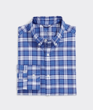 Camisas Vineyard Vines On-The-Go brrrº Plaid Shirt Azules | 892051EWS