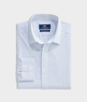 Camisas Vineyard Vines Stretch Poplin Check Spread Collar Shirt Spinnaker | 135740KHW