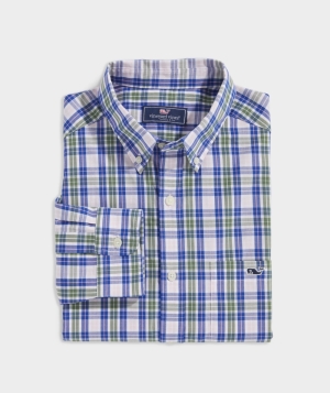 Camisas Vineyard Vines Stretch Poplin Check Shirt Rosas | 892416IZW